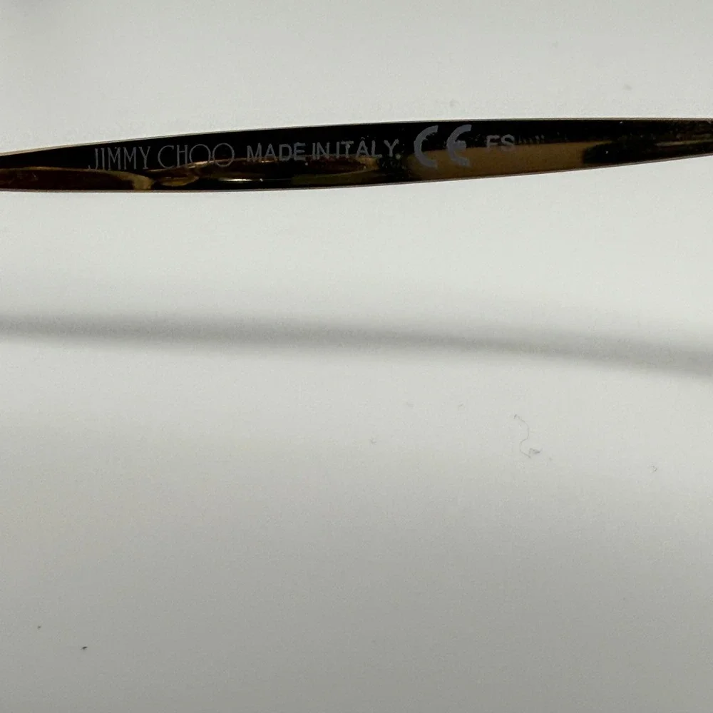 Jimmy Choo JC182 14W 140 Brown Gold Cat Eye Semi Rimless Eyeglasses Frames 22184